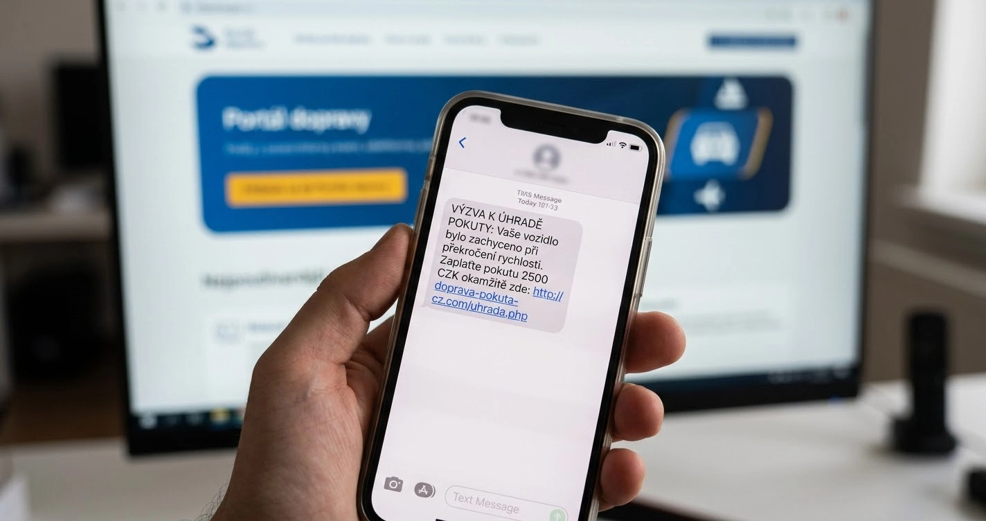 Новая волна мошеннических SMS-сообщений с требованием оплатить штраф за скорость в Чехии